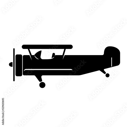 Biplane Vector Icon Illustration Silhouette