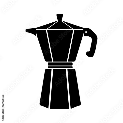 Moka Coffee Pot Vector Icon Illustration Silhouette