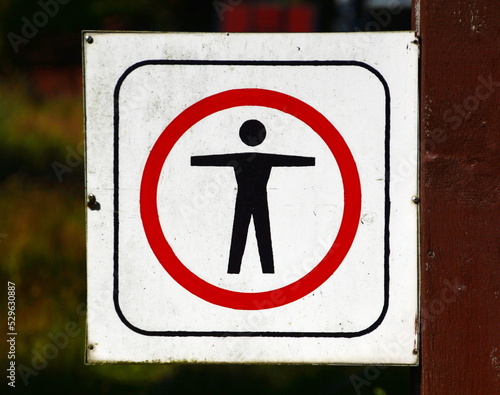 Sign at the Historical Narrow Gauge Rail Way in the Village Altenboitzen, Lower Saxony photo