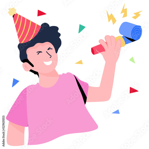 Premium flat sticker of birthday bash 