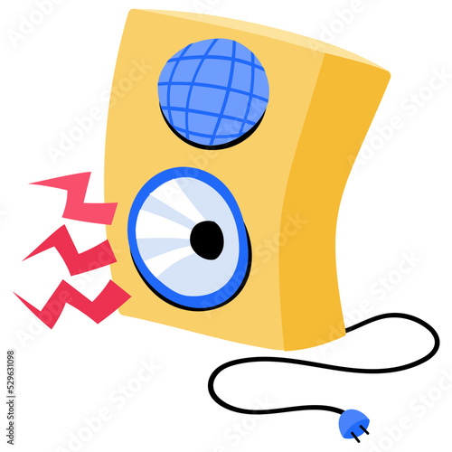 Trendy flat sticker of speaker 