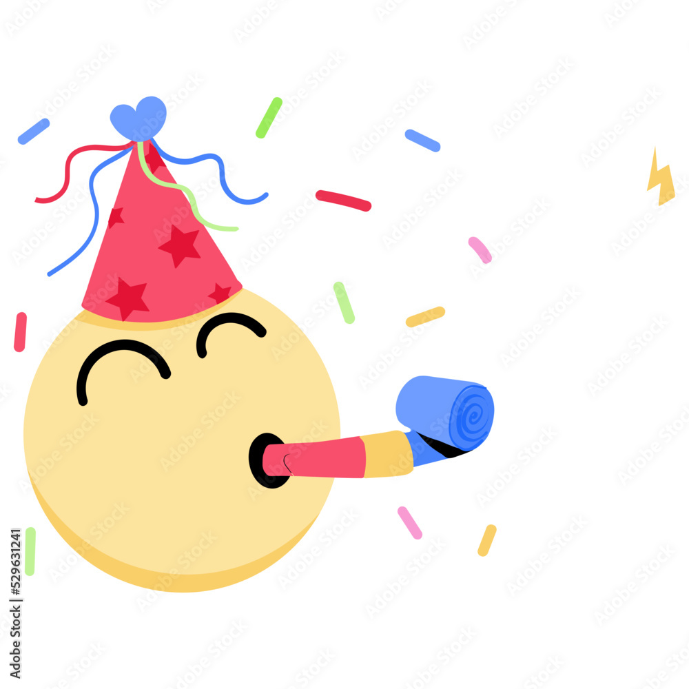 A customizable flat sticker of party popper A customizable flat sticker of party popper