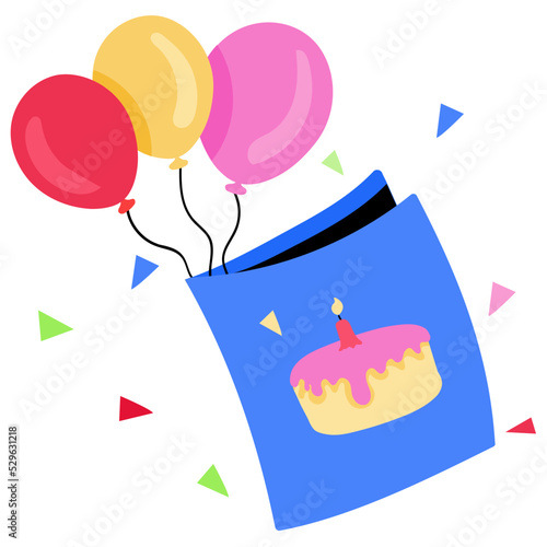 A trendy flat sticker of birthday wish 