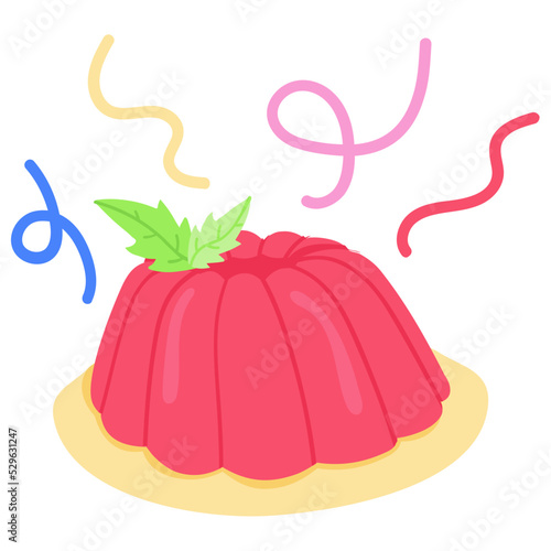 A captivating flat sticker of pudding 