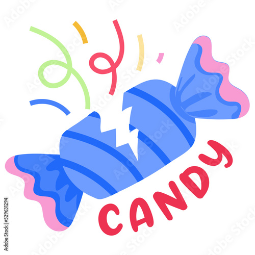 A flat sticker icon of candy 