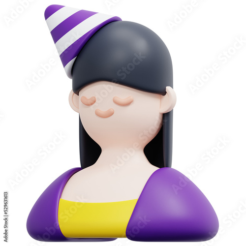 woman 3d render icon illustration