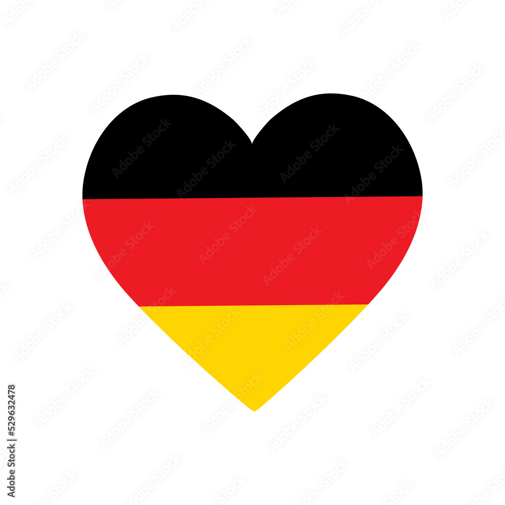 Fototapeta premium Germany Flag Heart png