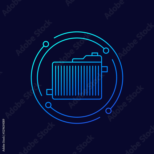 car radiator icon, linear design
