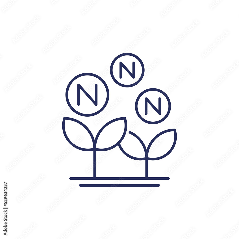 nitrogen fertilizer line icon, vector - obrazy, fototapety, plakaty 