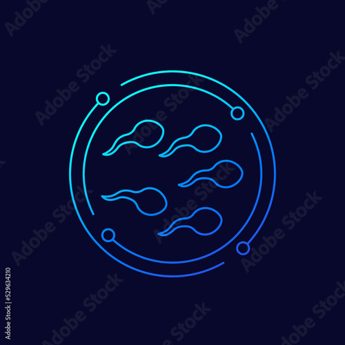 insemination or sperm icon, linear design