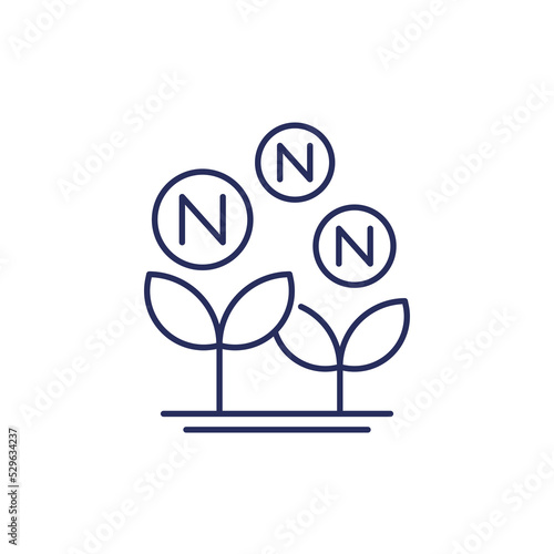 nitrogen fertilizer line icon, vector