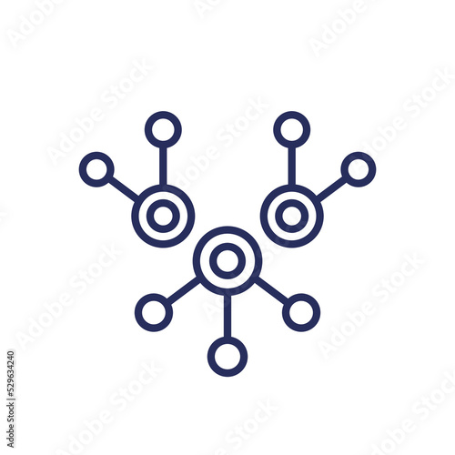 nodes line icon, data structure vector