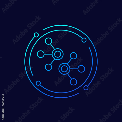 nodes icon, linear vector design