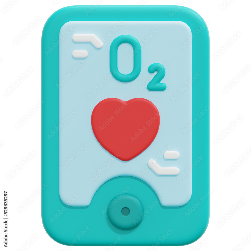 pulse oximeter 3d render icon illustration