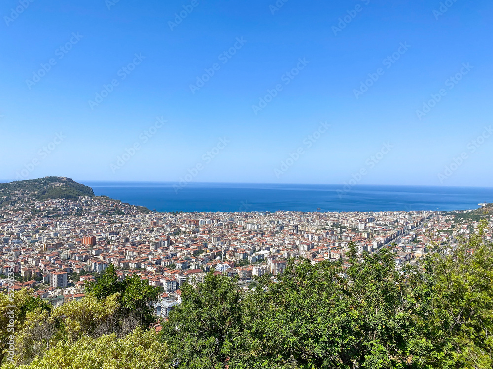 View from the mountain to the city of Alanya