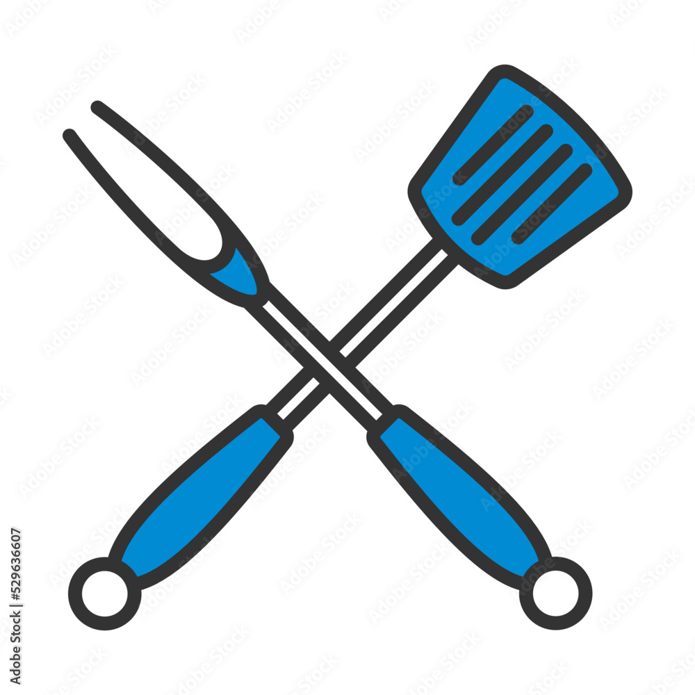 Crossed Frying Spatula And Fork Icon Crossed Frying Spatula And Fork Icon