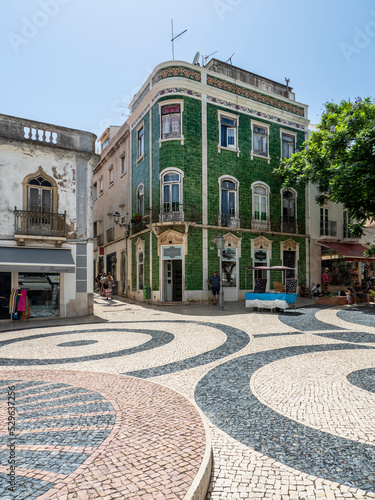 Square Praca Luis de Camoes in the old town, Lagos, Algarve, Portugal,