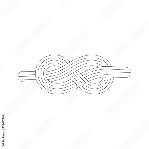 Rope knot. Rope knots symbols outline vector illustration. Part of est.
