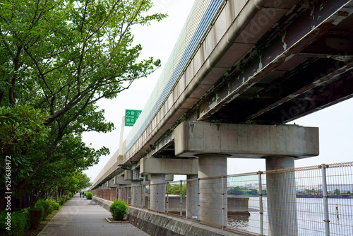 運用を停止している羽田可動橋の進入ルート