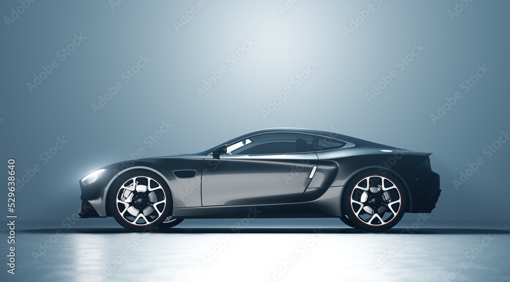 New luxury sports car side view