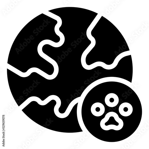 world animal day glyph icon