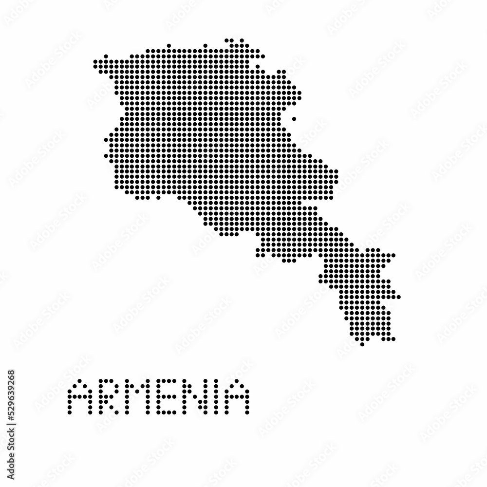 Armenia map with grunge texture in dot style. Abstract vector illustration of a country map with halftone effect for infographic. 