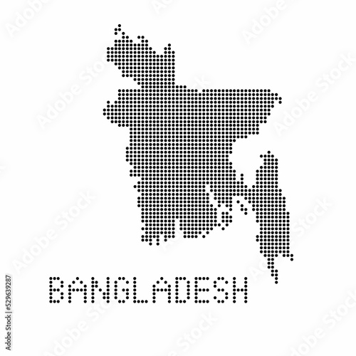 Bangladesh map with grunge texture in dot style. Abstract vector illustration of a country map with halftone effect for infographic. 