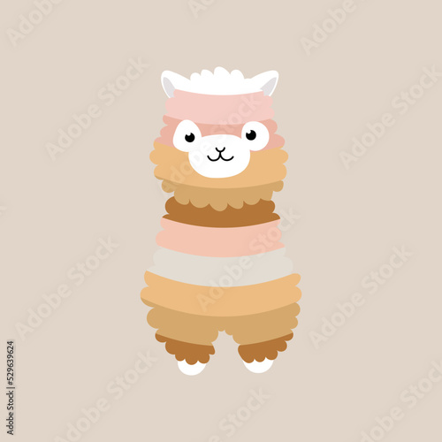 Alpaca llama animal face portrait