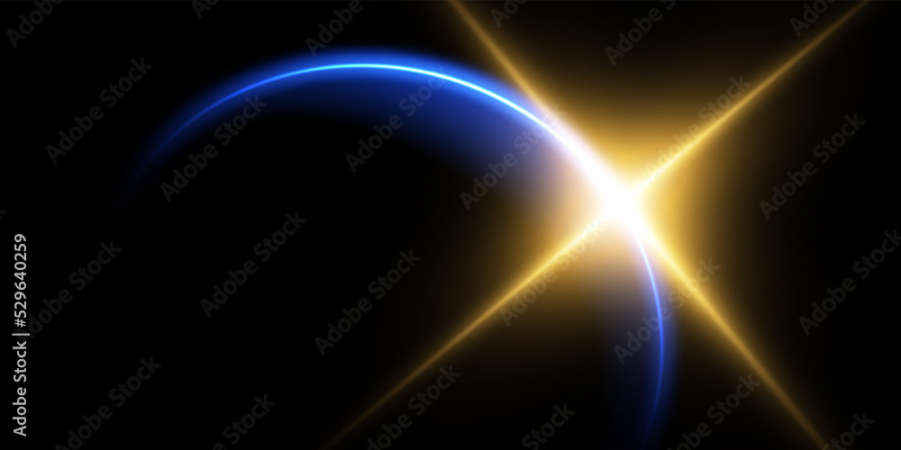 The edge of a solar eclipse on a black background, blue. Blue eclipse for product advertising, natural phenomena, horror concept and others. The edge of a solar eclipse on a black background, blue. Blue eclipse for product advertising, natural phenomena, horror concept and others.