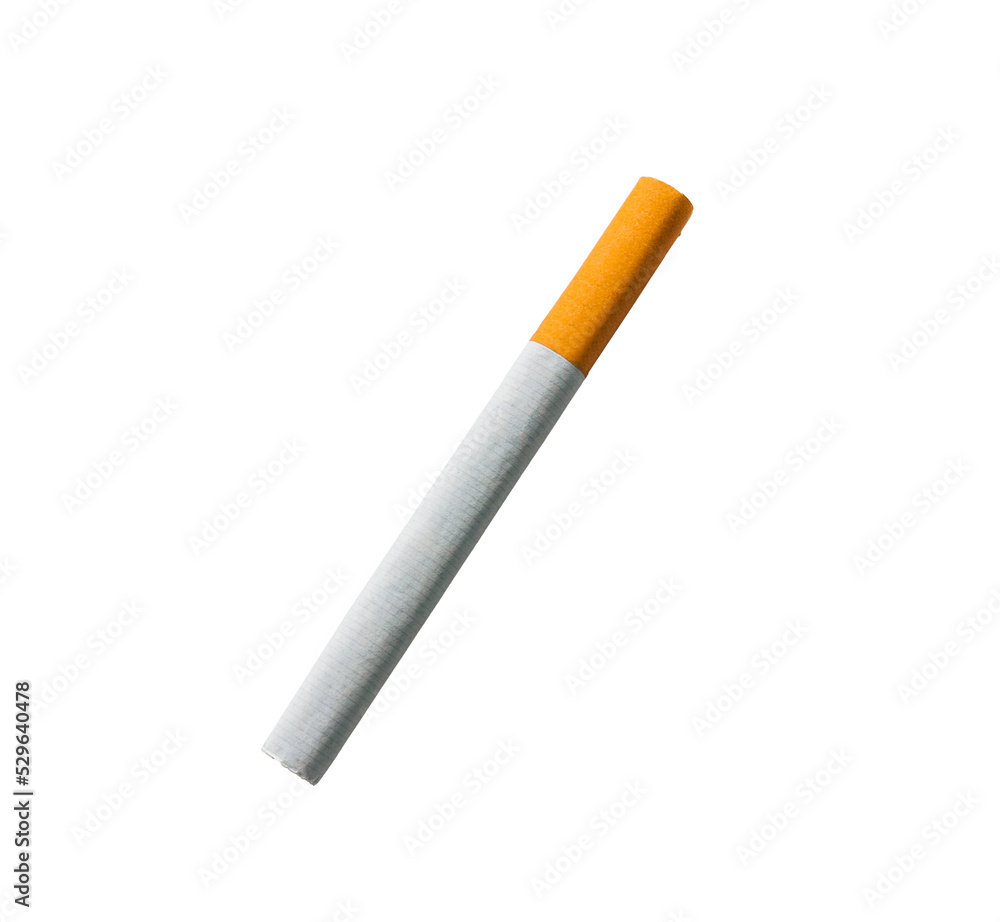 Close-up of a single cigarette - Transparent background Close-up of a single cigarette - Transparent background