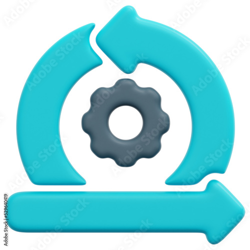 Billede på lærred iteration 3d render icon illustration