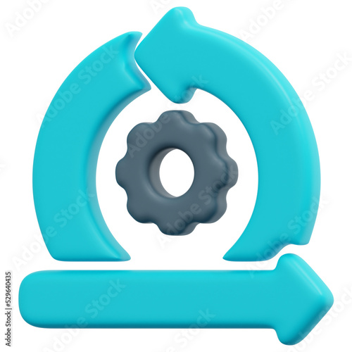 Canvas-taulu iteration 3d render icon illustration