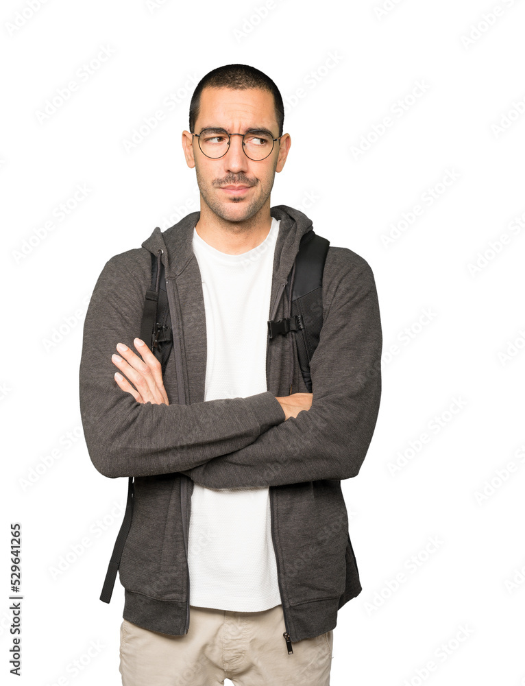 Fototapeta premium Hesitant student looking gesture