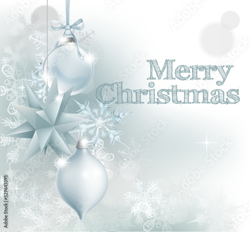 Christmas snowflake and decoration background photo