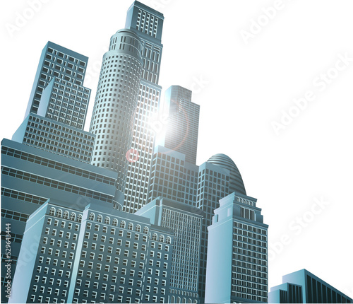 Blue corporate cityscape