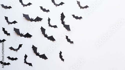 Background for Halloween with black bats and place for text