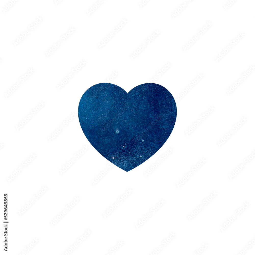Fototapeta premium watercolor blue heart texture shape