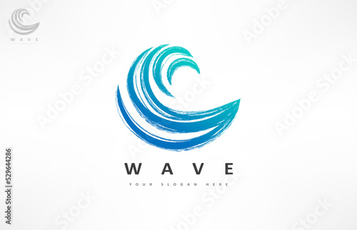 Wave logo vector. Water design.