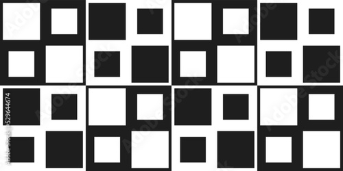 Abstract checkered cells with the same checkers inside. Vector for decor and interior.