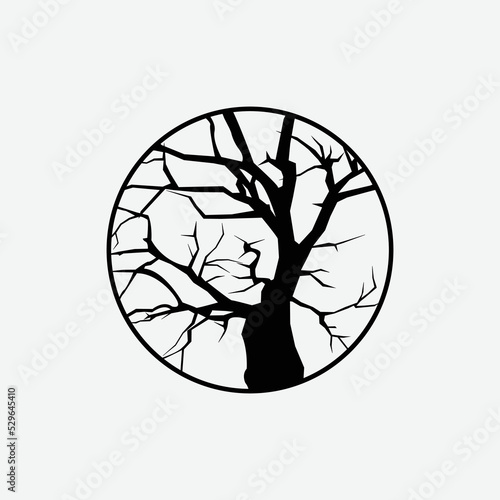 dead tree icon logo design illustration silhouette