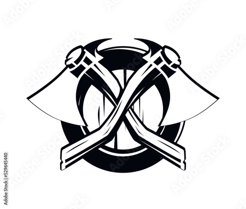 Shield with Warrior Axes in...