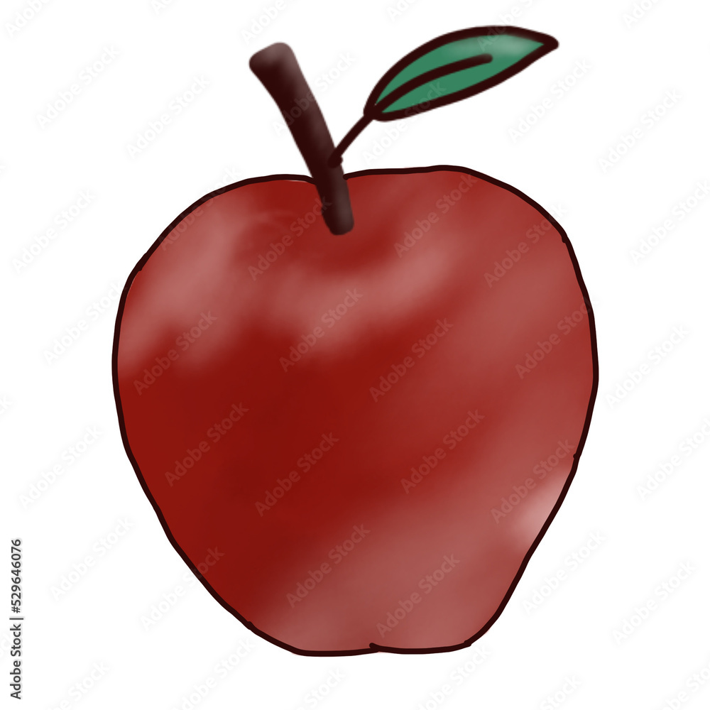 Fototapeta premium Apple handrawn cartoon illustration
