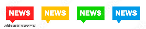 Breaking news. Set of speech bubbles for news. Header template for news. Vector illustration