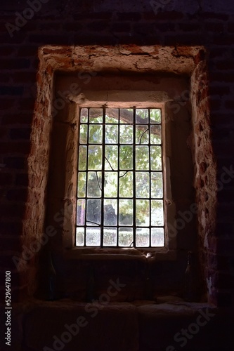 Interior view through the window in the medieval house, England, UK