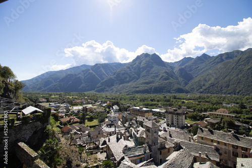 Images of a medieval village, church and castle, Vogogna, Italy
