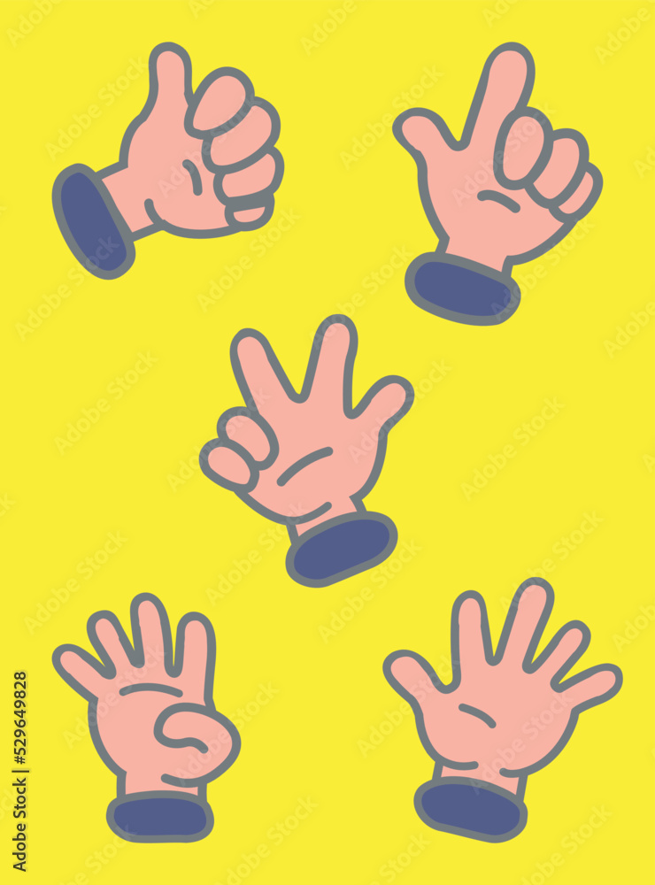 gestures hand set numbers vector illustration gestures hand set numbers vector illustration