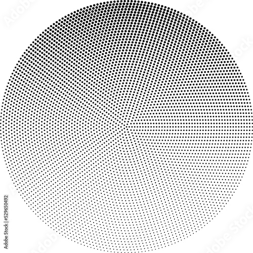 Radial gradient dot effect with a transparent background
