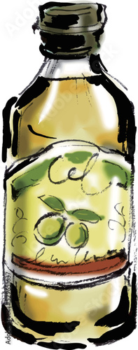オリーブオイルの手描きイラスト