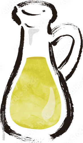 オリーブオイルの手描きイラスト