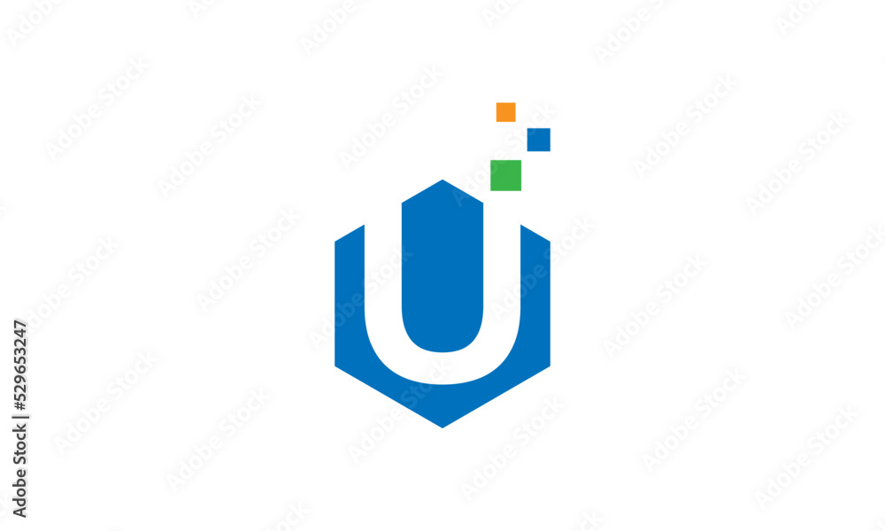 Letter U icon. Technology Smart logo, computer and data related business, hi-tech and innovative, electronic. Letter U icon. Technology Smart logo, computer and data related business, hi-tech and innovative, electronic.